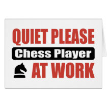 Quiet Please Chess Player At Work Greeting Card