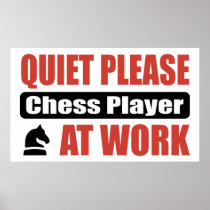 Quiet Please Chess Player At Work Print