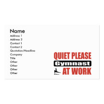 Quiet Please Gymnast At Work Business Card Templates