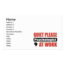 Quiet Please Psychologist At Work Business Card Template