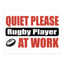 Quiet Please Rugby Player At Work Postcards