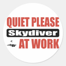 Quiet Please Skydiver At Work Sticker