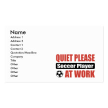 Quiet Please Soccer Player At Work Business Card Template