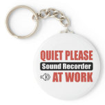 Quiet Please Sound Recorder At Work Keychains