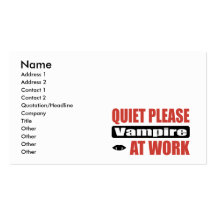 Quiet Please Vampire At Work Business Cards
