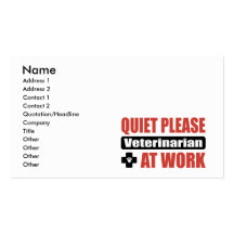 Quiet Please Veterinarian At Work Business Cards