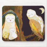 Quiet Time of Cute Owl Family