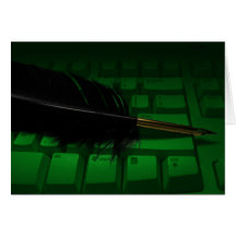 Quill and Keyboard Greeting Cards