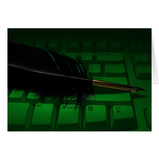 Quill and Keyboard Greeting Cards