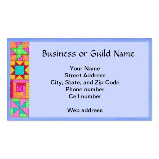 Quilt Block Art Periwinkle Lavender Business Card Bizcardstudio Co Uk Quilt Shop Business Plan Template