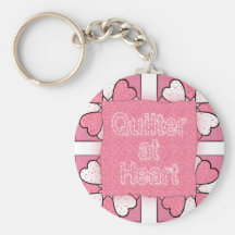 Quilter at Heart Key Chain