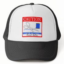 quilter with trucker hat