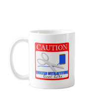 quilter with coffee mug