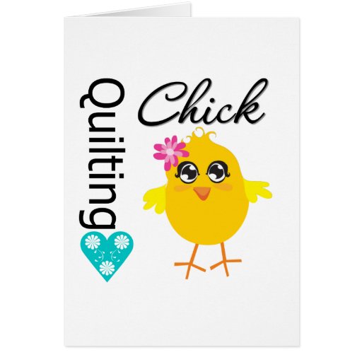 Quilting Chick Greeting Card