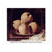 Quince On A Tin Plate By Zurbaran De Francisco Postcards
