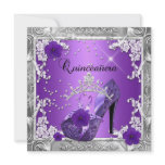 Quinceanera 15 Birthday Party Purple Silver invitations