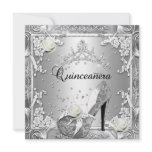 Quinceanera 15 Birthday Party Silver invitations