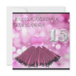 QUINCEANERA 15 Silver Black Pink Dress Bubble invitations
