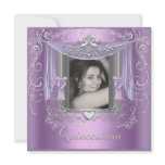 Quinceanera 15th Birthday Lilac Pink Silver Star invitations