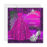 Quinceanera 15th Birthday Party Pink Dress invitations