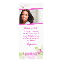 Quinceanera Invitations Butterfly Lace PG2