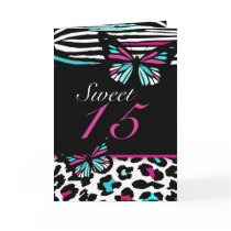 Quinceanera or Sweet 16 Butterfly Invitation, Pink