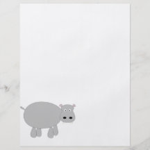 Quirky and cute cartoon hippo t-shirts and gifts. full color flyer