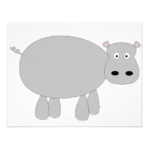 Quirky and cute cartoon hippo t-shirts and gifts. personalized invitations