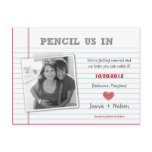 Quirky Note Photo Save The Date Card postcards