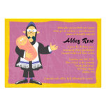 Quirky Rabbi Jewish Baby Naming Invitation Invite