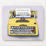 Quirky Yellow Typewriter mousepads