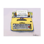 Quirky Yellow Typewriter postcards