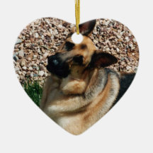 Quizzical German Shepherd Christmas Ornaments