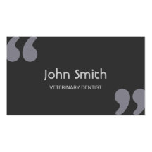 Quotation Marks Veterinary Dentist Business Card