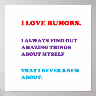 QUOTE Love Rumors Know Personality Behaviour funny Poster