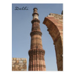qutb minar half arch post card