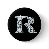 "R" Diamond Bling Button