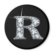 "R" Diamond Bling Magnet