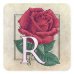 R for Roses Flower Monogram stickers