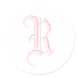 R Letter Monogram Sticker Pink Old English