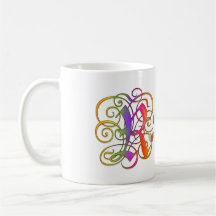 R Monogram "Gothic Rainbow" Mugs Cups and Steins