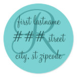 "R" monogram return address label - personalise stickers