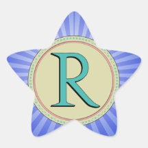 R MONOGRAM STAR STICKERS