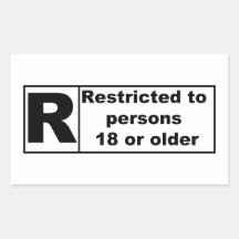R-Rating Rectangle Sticker