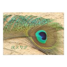 R.S.V.P. PEACOCK FEATHER MATCHING INVITATIONS