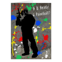 R U Ready 4 Paintball? Greeting Cards