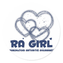 RA Girl Heart Design :: Rheumatoid Arthritis Round Stickers