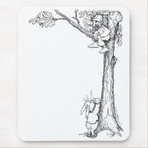 Rabbit and Squirrel Harvesting Acorns Mousepads