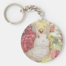Rabbit Autumn Flower Keychain