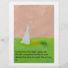 Rabbit carrot fresh modern art colourful painting full color flyer